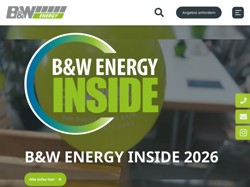 Website von B&W Energy GmbH & Co. KG in Heiden