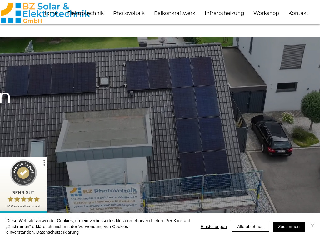 Website von BZ Solar und Elektrotechnik GmbH in Duisburg
