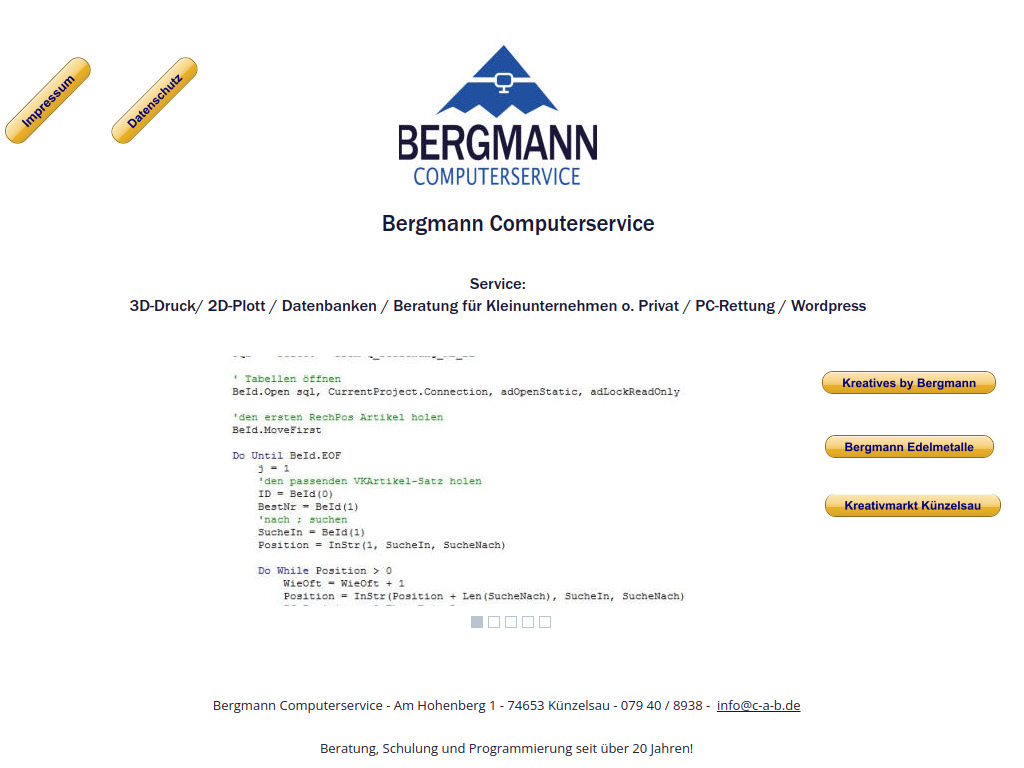 Website von Bergmann Computerservice in Künzelsau