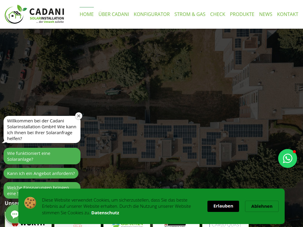 Website von Cadani Solarinstallation GmbH in Hoppegarten