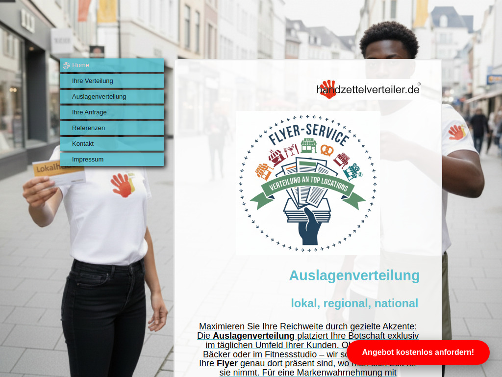 Website von HZV handzettelverteiler GmbH in Saarbrücken