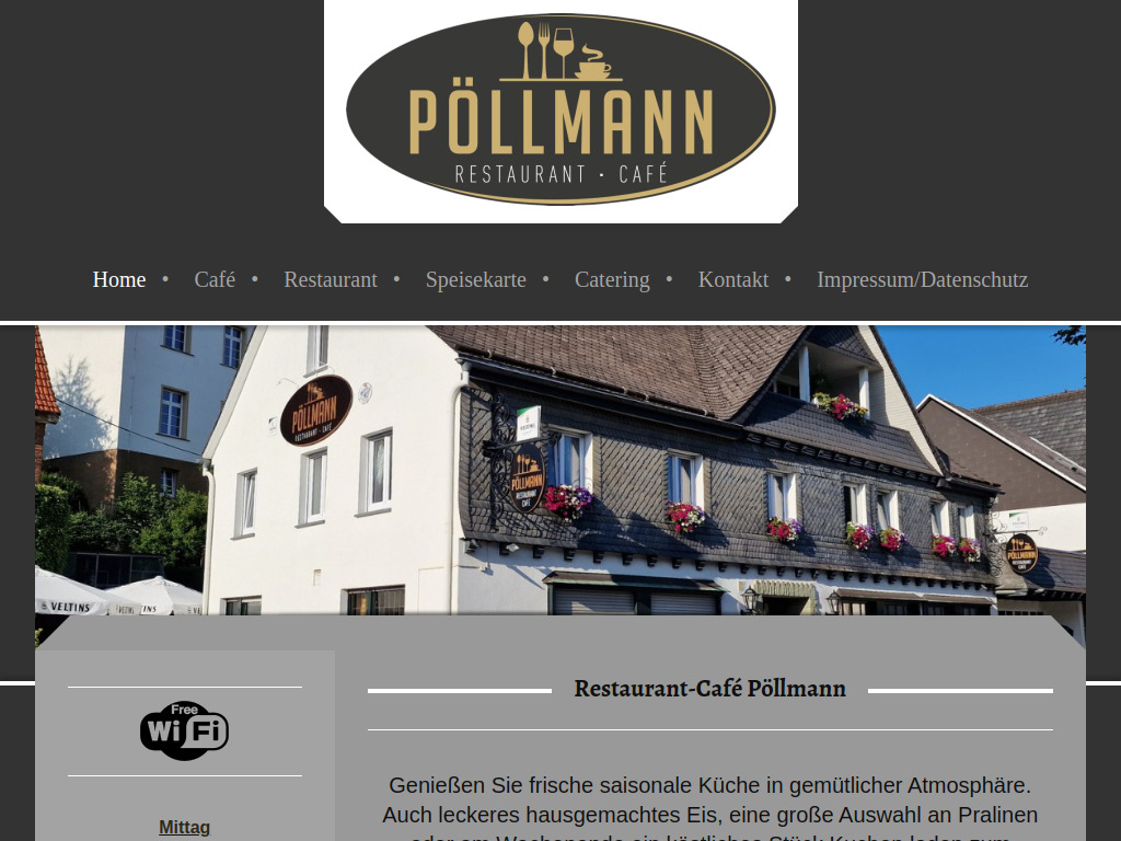 Website von Restaurant-Café Pöllmann in Medebach