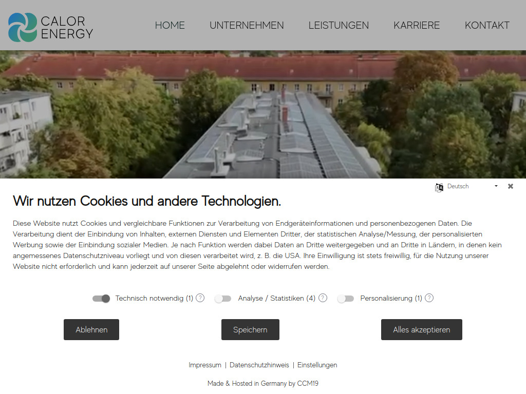 Website von CALOR ENERGY GmbH in Hamburg