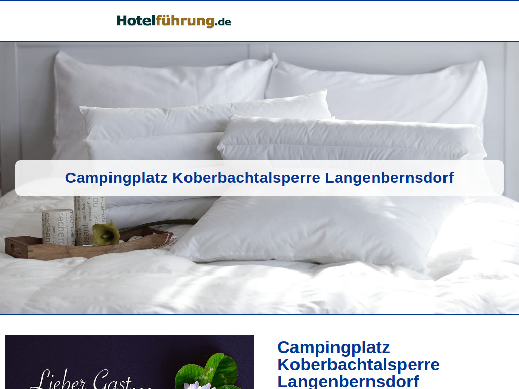 Website von Campingplatz Koberbachtalsperre Langenbernsdorf - Angebote in Langenbernsdorf