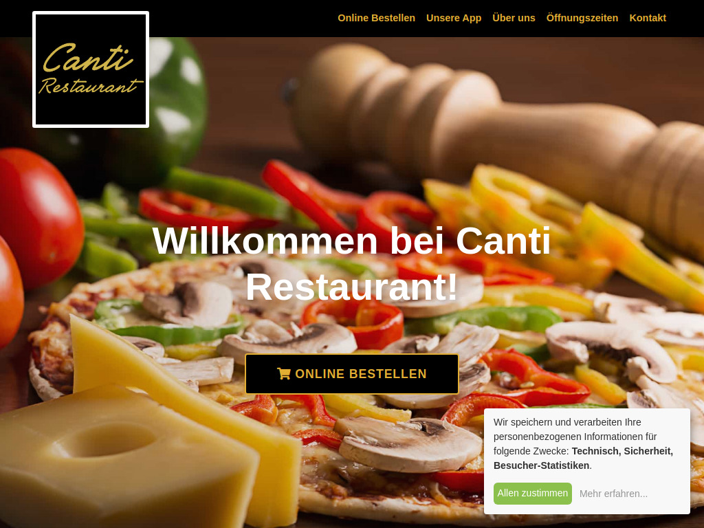 Website von Canti Restaurant in Bremen
