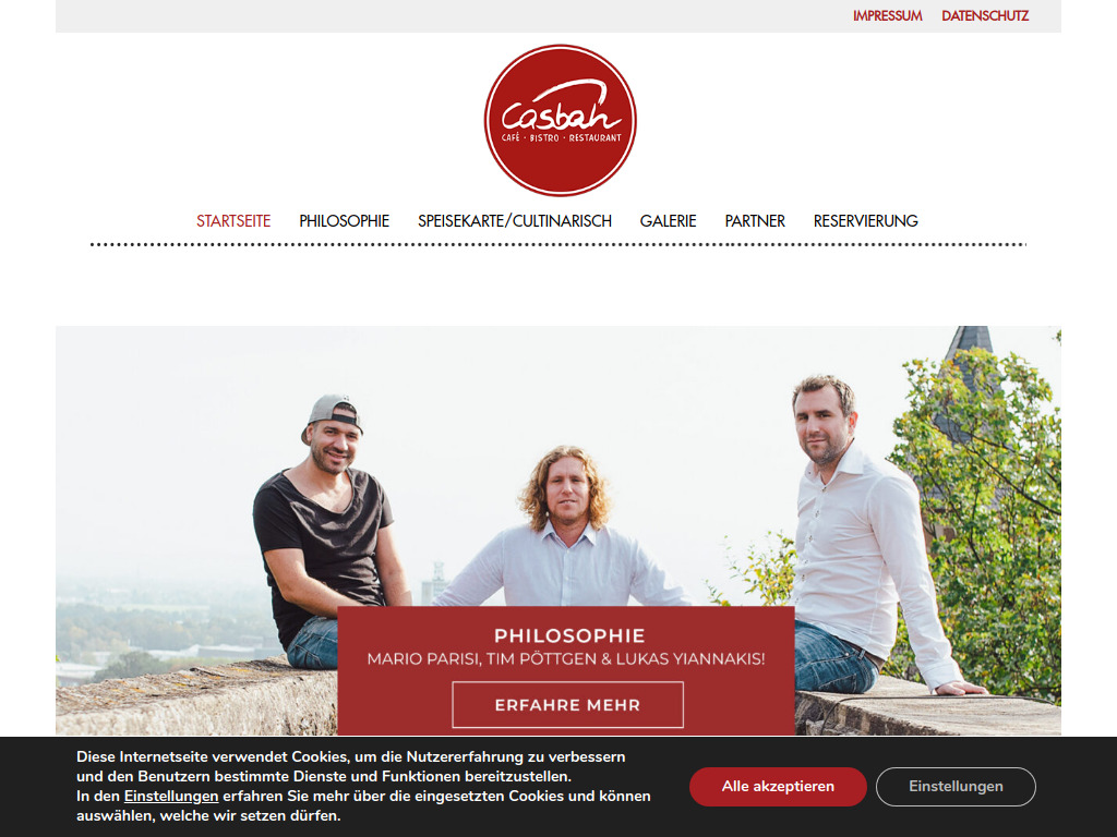 Website von Casbah GmbH & Co KG in Siegburg