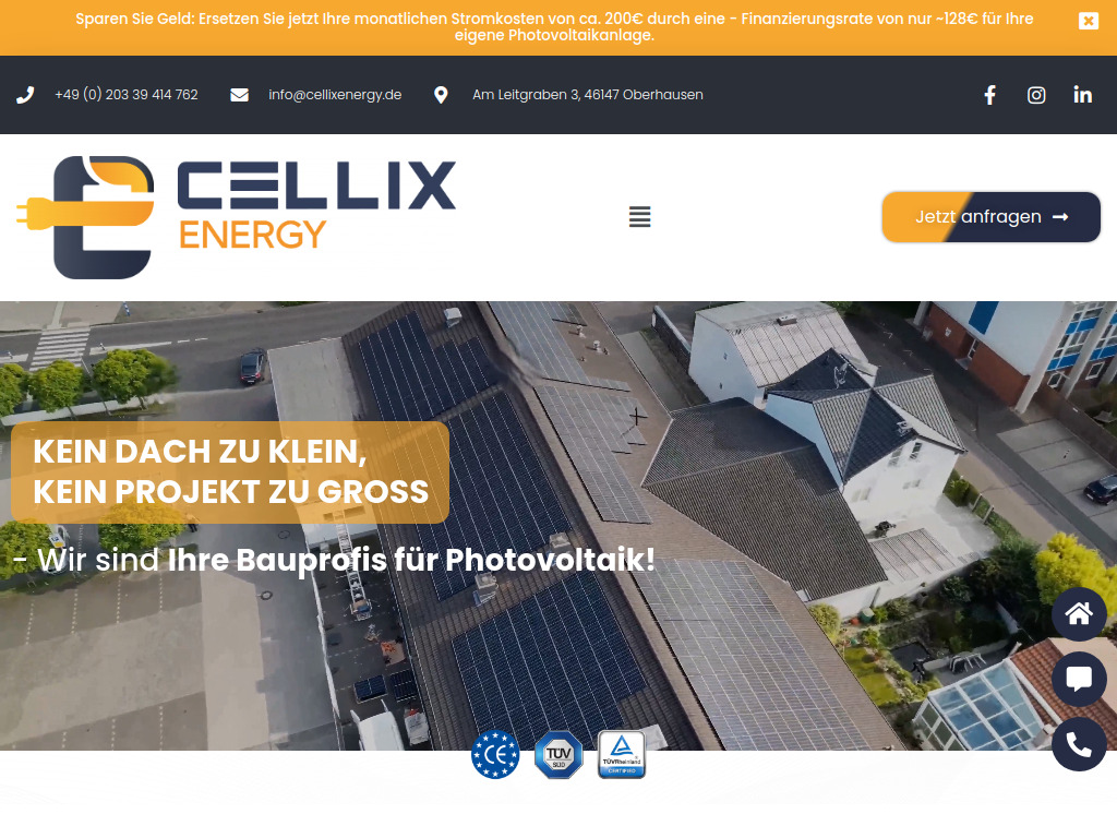 Website von CellixEnergy GmbH in Duisburg