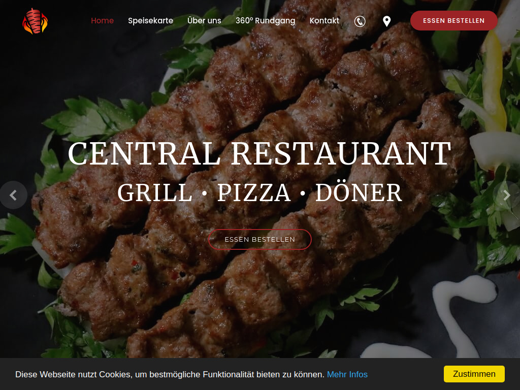 Website von Central Restaurant in Eltville am Rhein