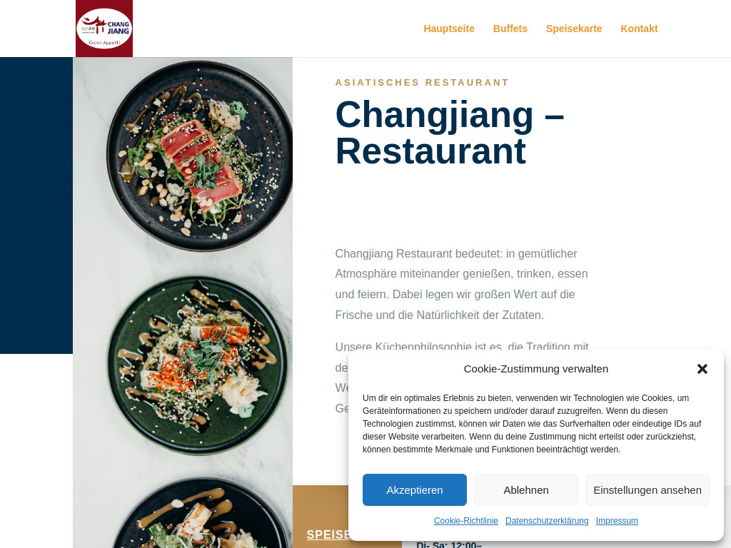 Website von Changjiang Restaurant in Übach-Palenberg