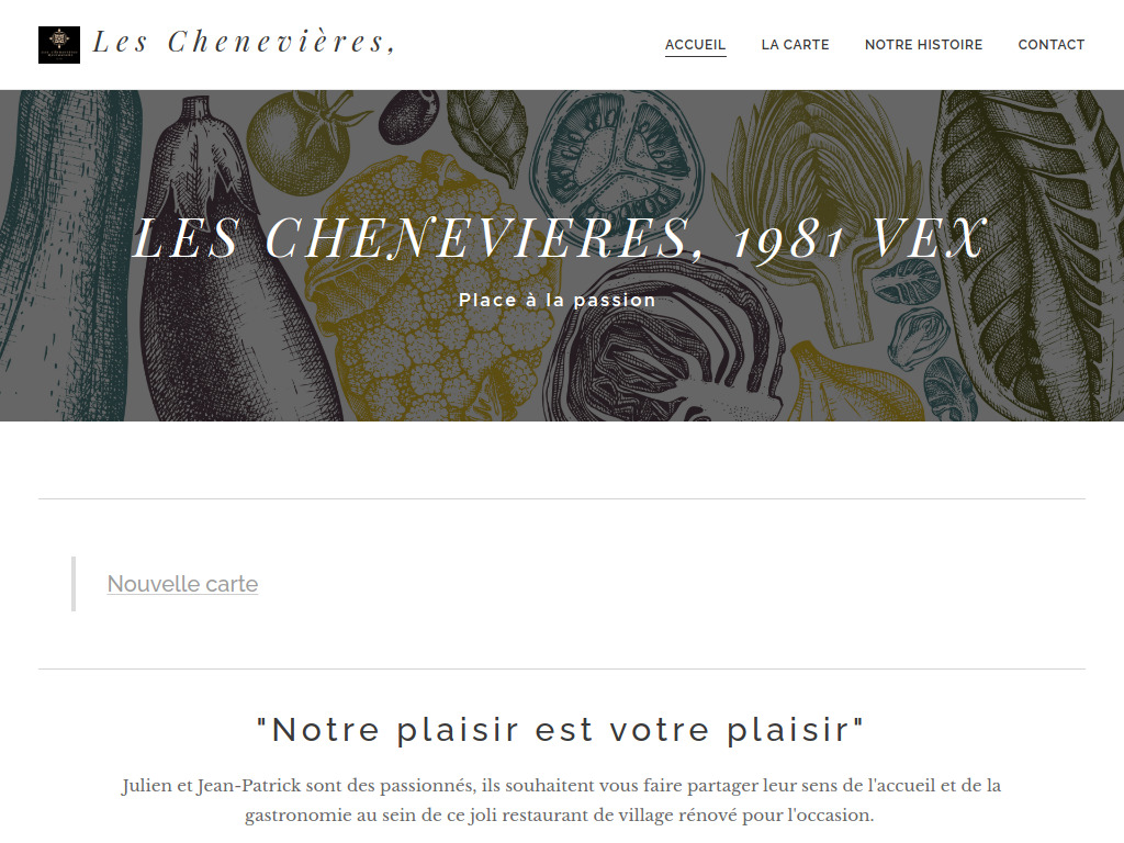 Website von les Chenevières in VEX