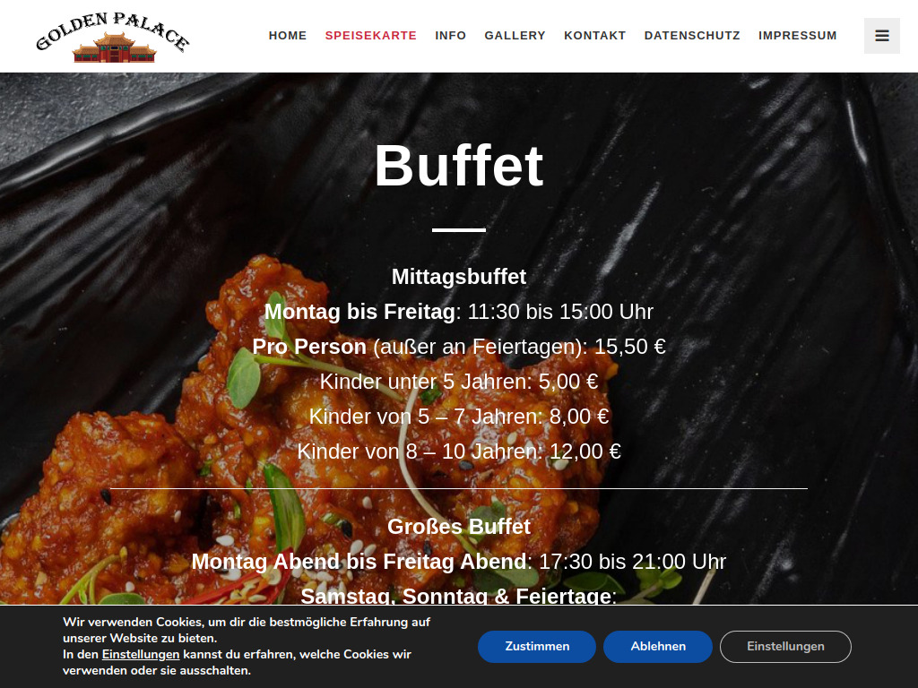 Website von Golden Palace in Stahnsdorf