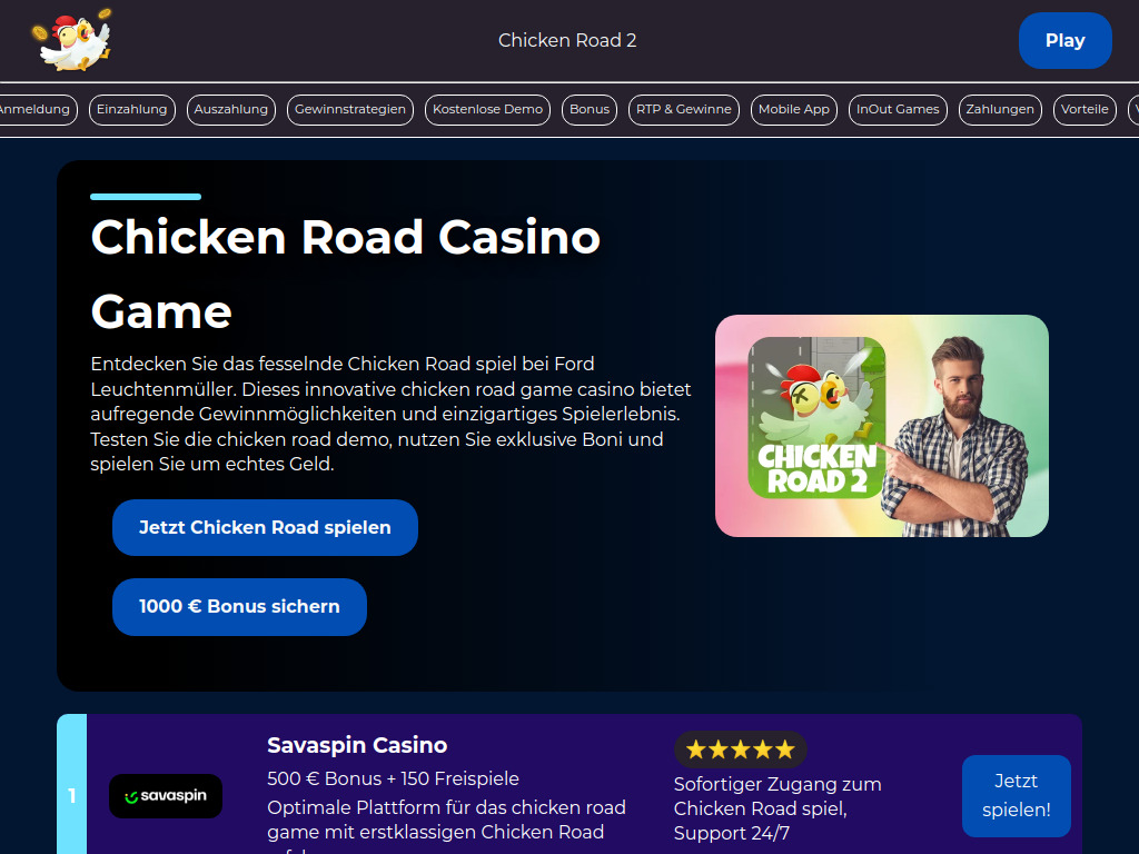Website von Chicken Road Casino - Fesselndes Spiel mit Echtgeld in Sankt Valentin