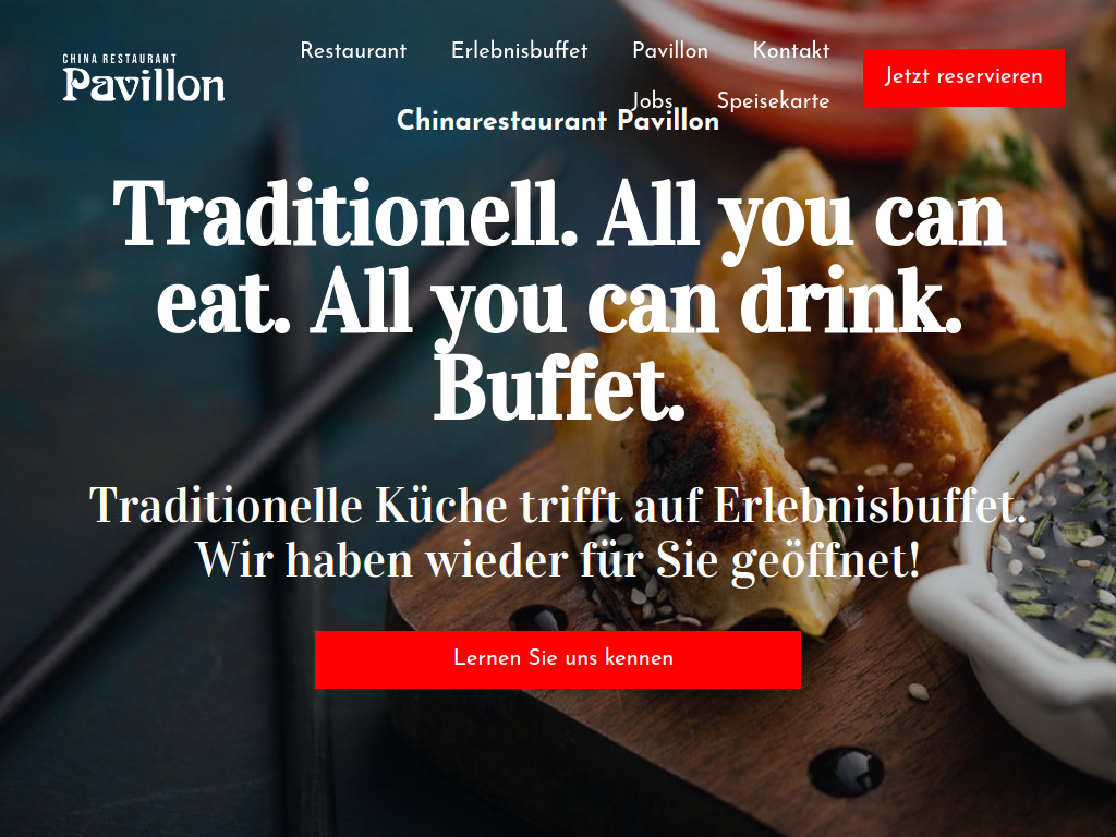 Website von China Restaurant Pavillon Betriebs-GmbH in Erfurt