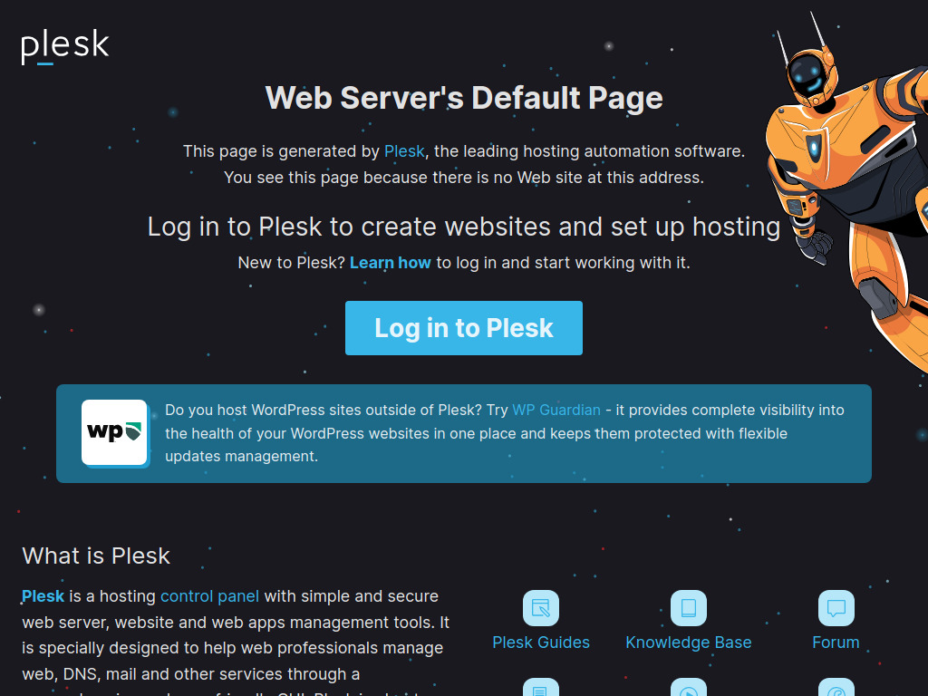 Website von Default Parallels Plesk Page