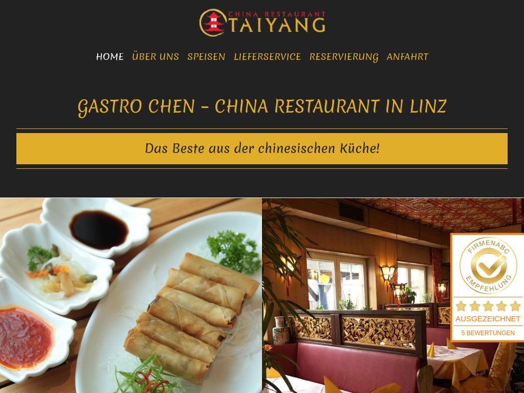 Website von Gastro Chen KG in Linz
