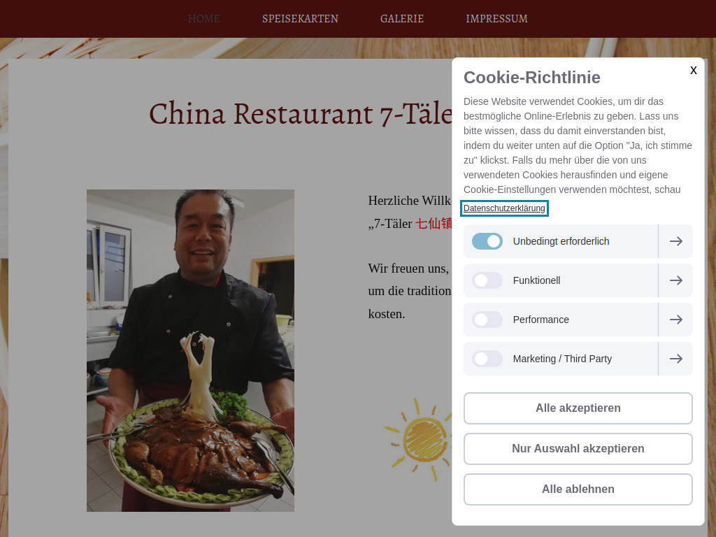 Website von China Restaurant 7-Täler in Dietfurt an der Altmühl