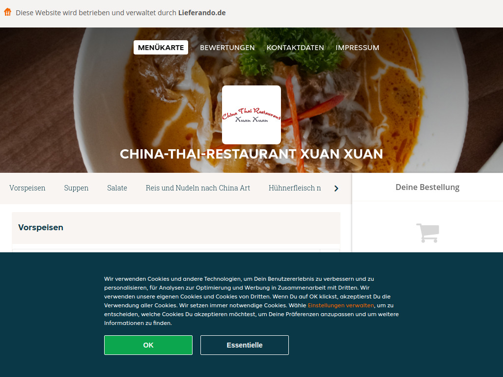 Website von China-Thai-Restaurant Xuan Xuan - Essen online bestellen in Erfurt in Erfurt