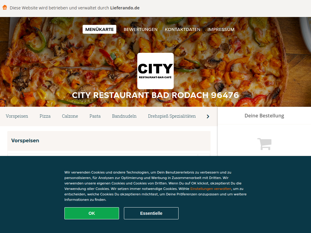 Website von City Restaurant Bad Rodach 96476 - Essen online bestellen in Bad Rodach in Bad Rodach