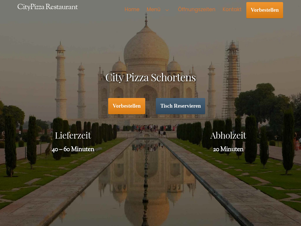 Website von City-Pizzeria Schortens in Schortens