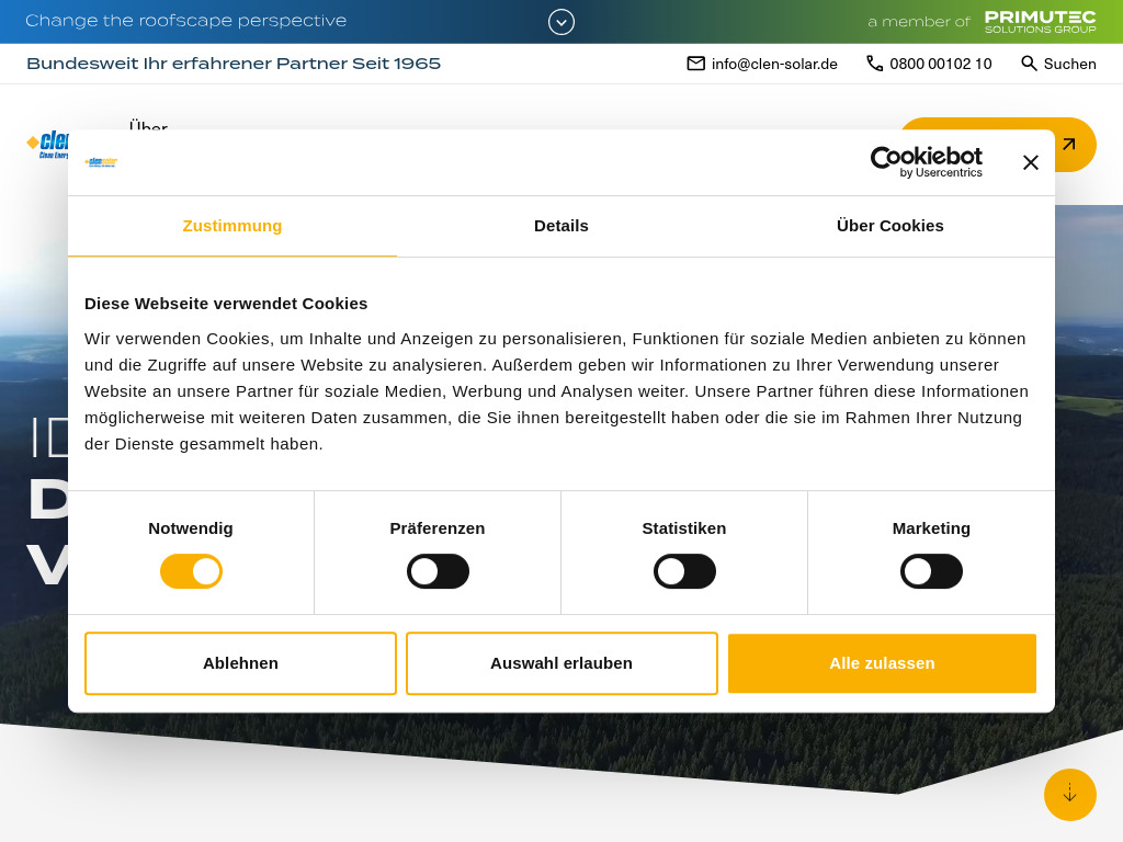 Website von Clen Solar in Dortmund