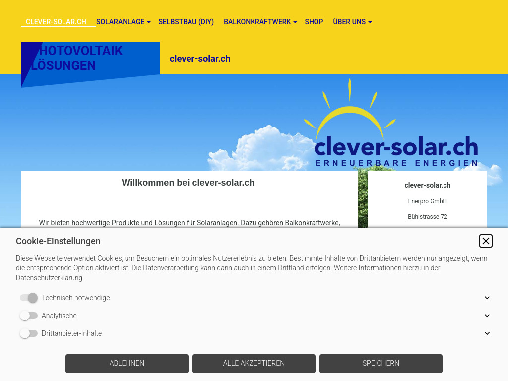 Website von Enerpro GmbH in Sulgen