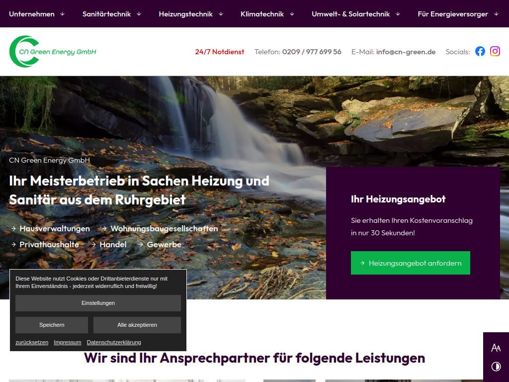 Website von CN Green Energy GmbH in Gelsenkirchen