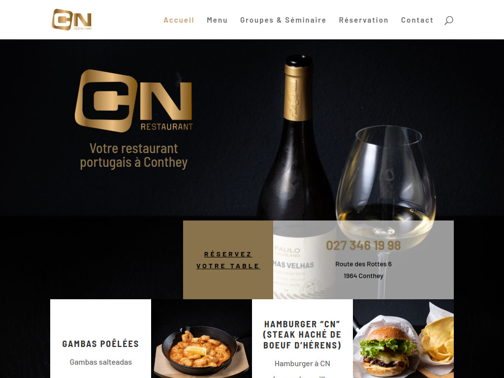 Website von CN Restaurant in Conthey