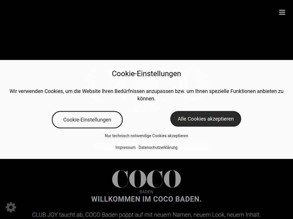 Website von Cocobaden in Baden
