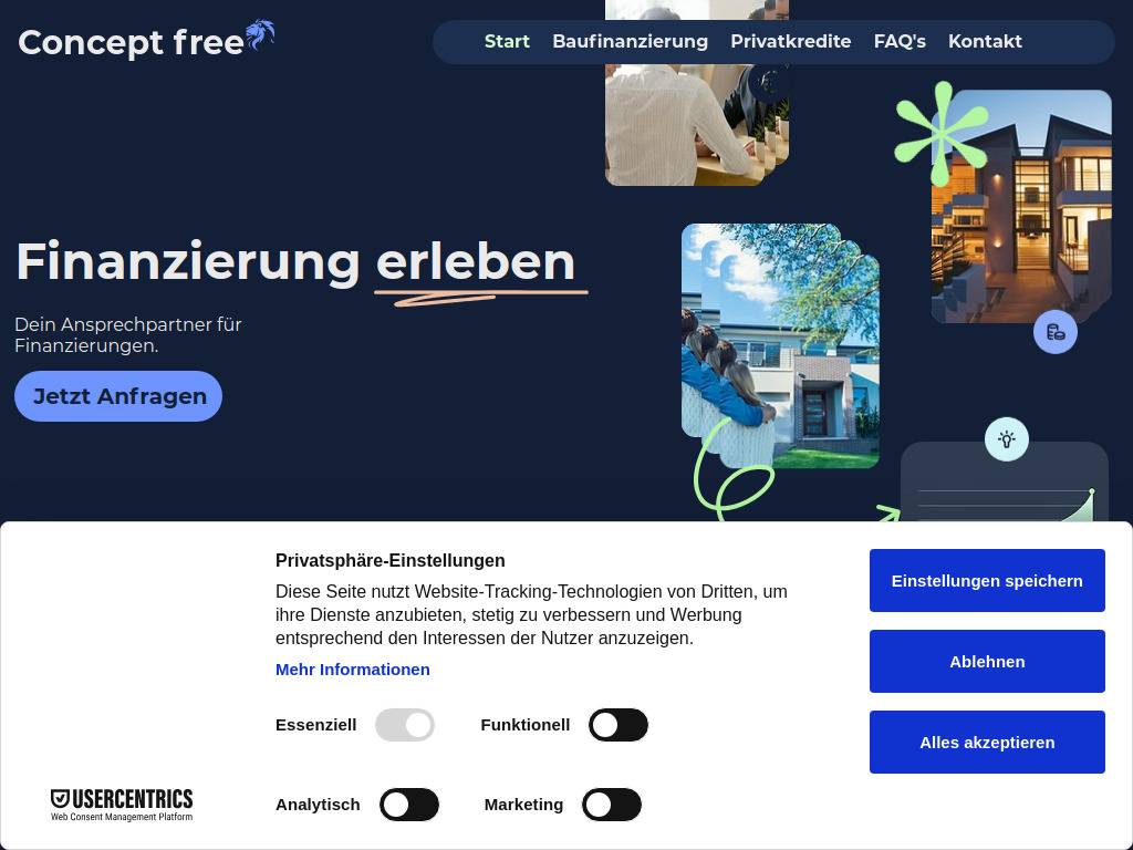 Website von Concept free GmbH & Co. KG in Westerrönfeld