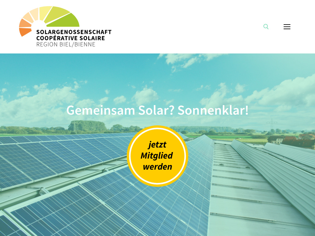 Website von Solargenossenschaft Region Biel