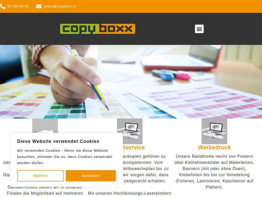 Website von Copyboxx GmbH in Wien