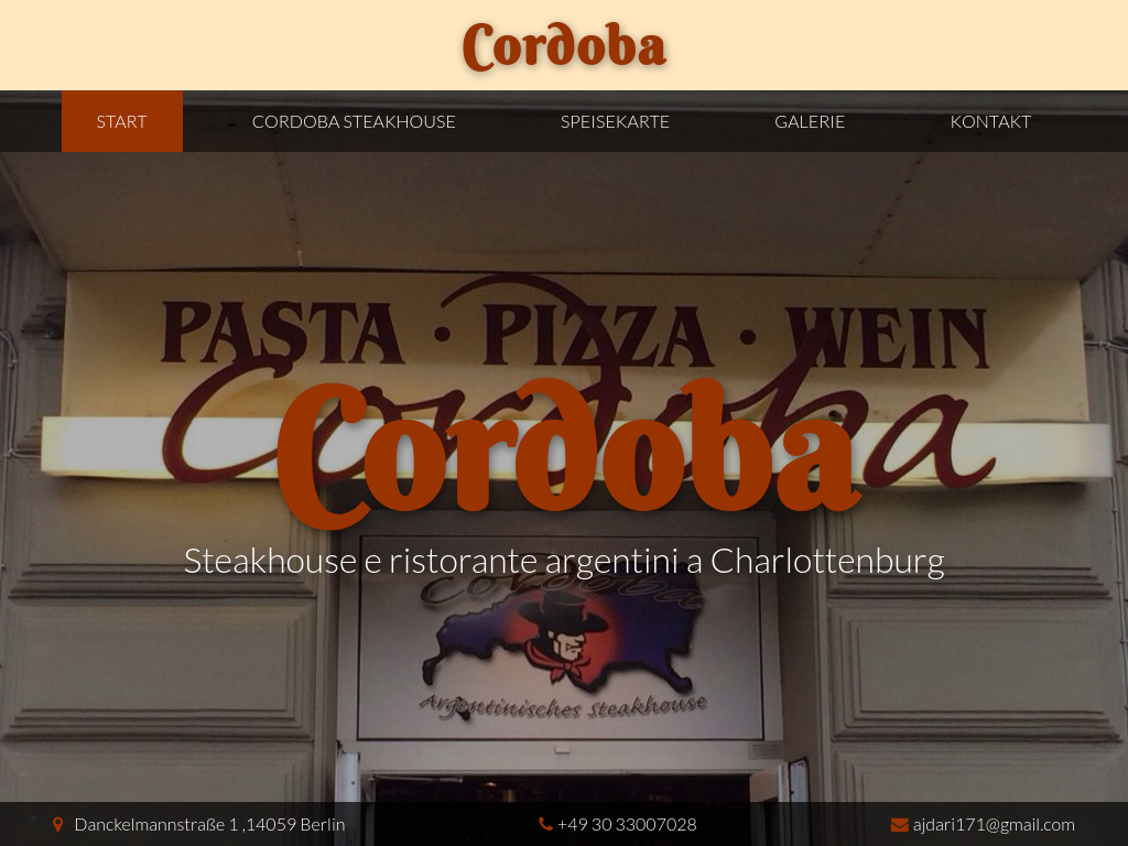 Website von Restaurant Cordoba in Berlin
