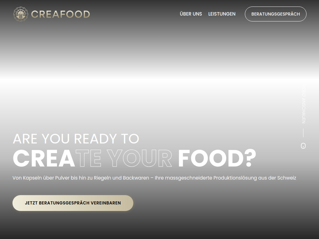 Website von CREAFOOD AG in Au