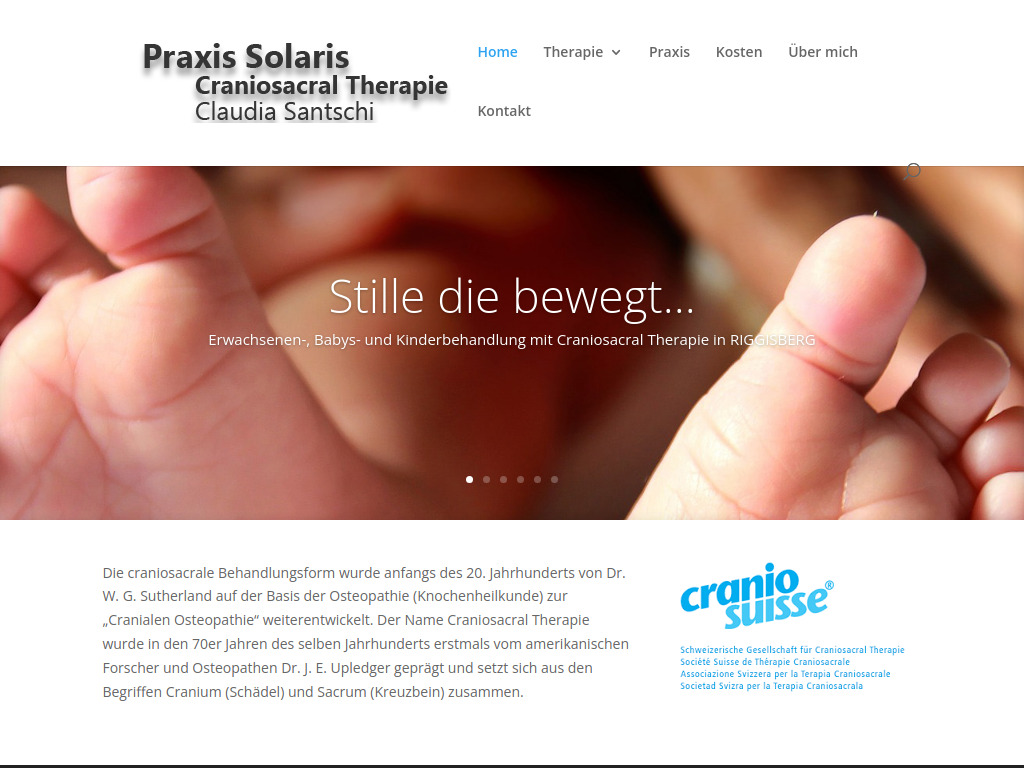 Website von Praxis Solaris in Riggisberg