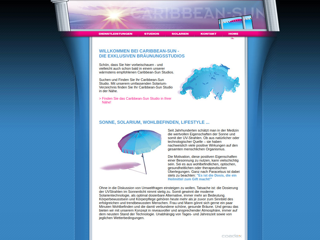 Website von SOLARIUM-SERVICE AG in Knonau