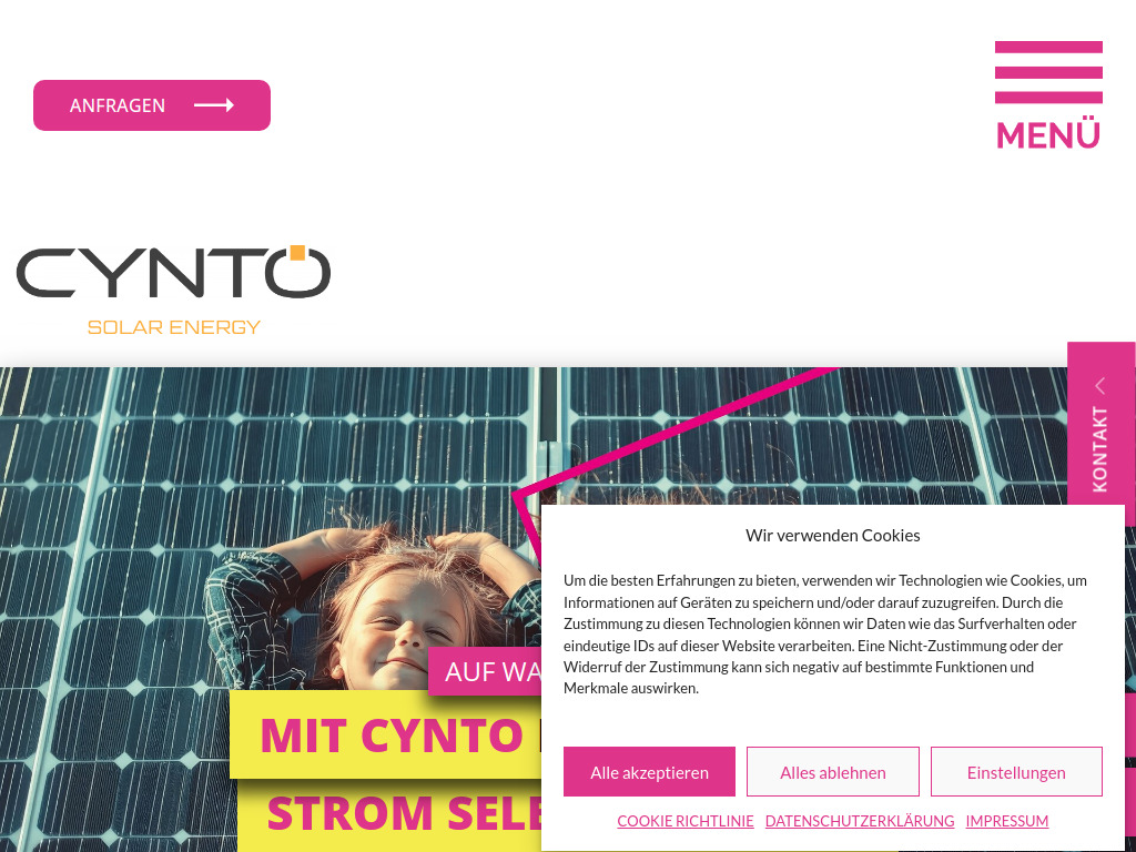 Website von Cynto GmbH & Co. KG in Stegaurach