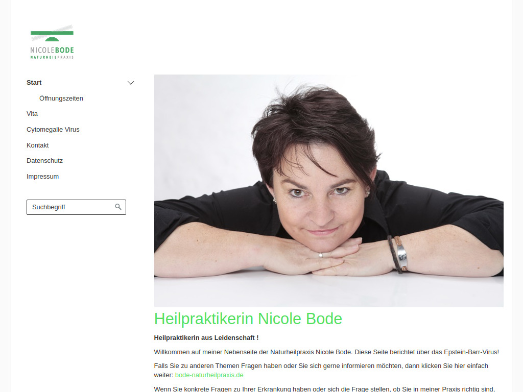 Website von Naturheilpraxis Nicole Bode in Höxter