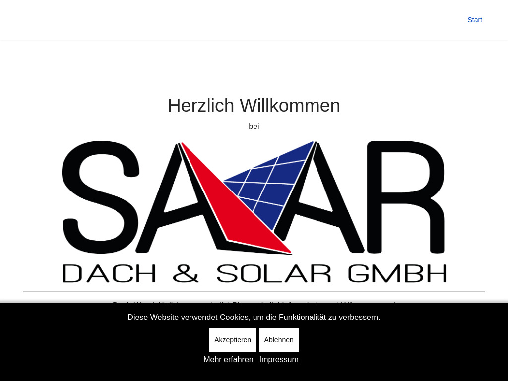 Website von SaAr Dach & Solar GmbH in Schmelz