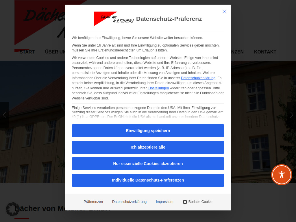 Website von METZNER GmbH in Tangerhütte OT Lüderitz