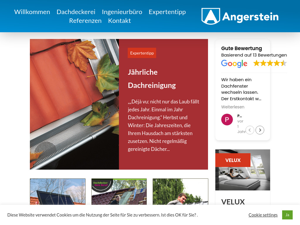 Website von Dachdeckerei Angerstein in Königslutter