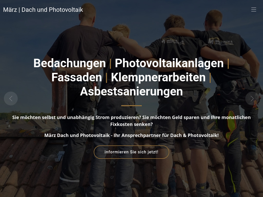 Website von März Dach & Photovoltaik UG in Jüchen