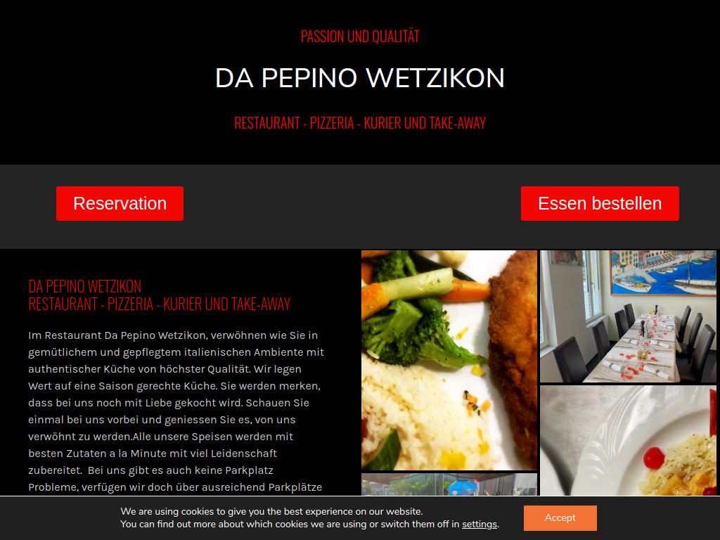 Website von Da Pepino Wetzikon - Kurier & Takeaway in Wetzikon