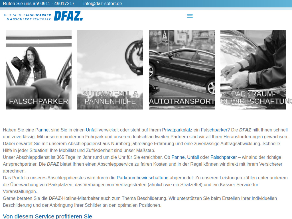 Website von DFAZ GmbH in Nürnberg
