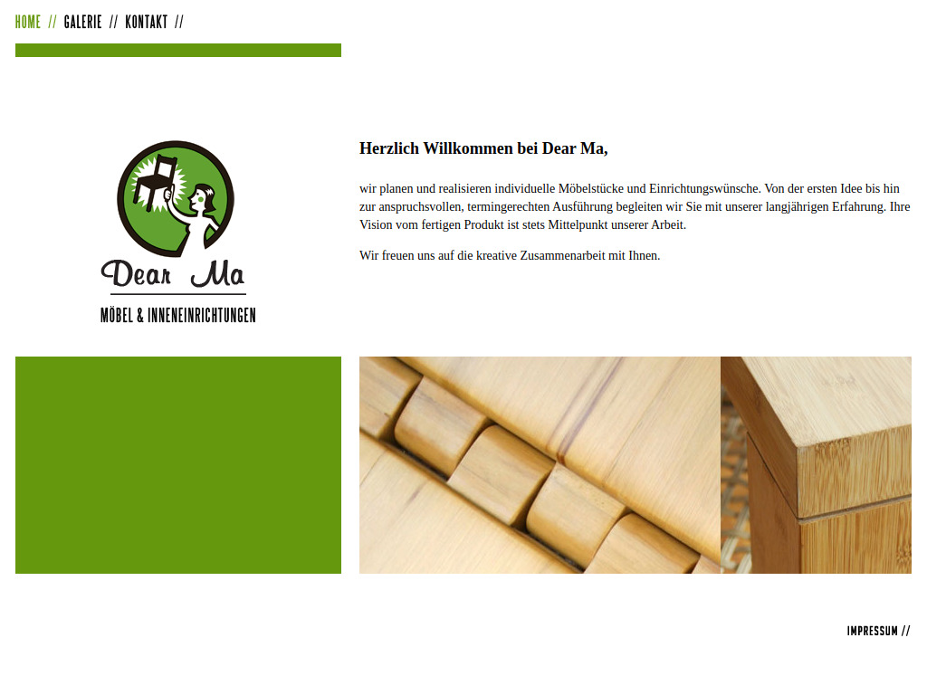 Website von Dear Ma in Berlin