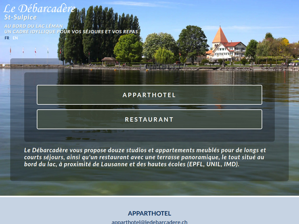 Website von Le Débarcadère in St-Sulpice