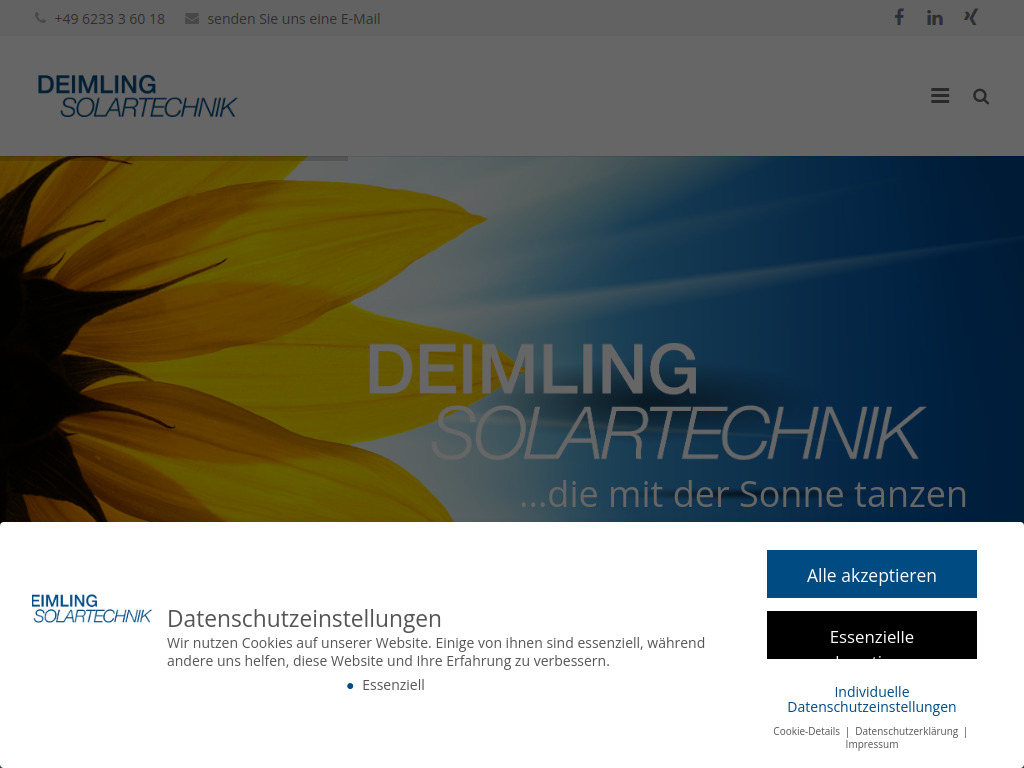Website von Deimling Solartechnik in Frankenthal
