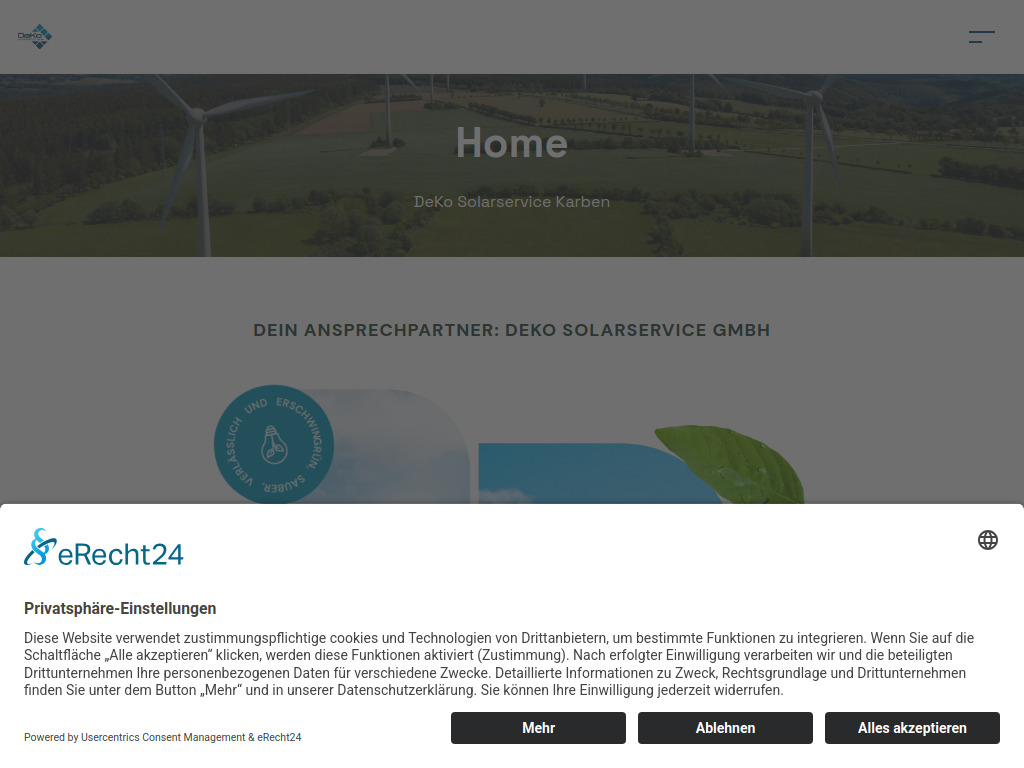 Website von Deko Solarservice GmbH in Karben