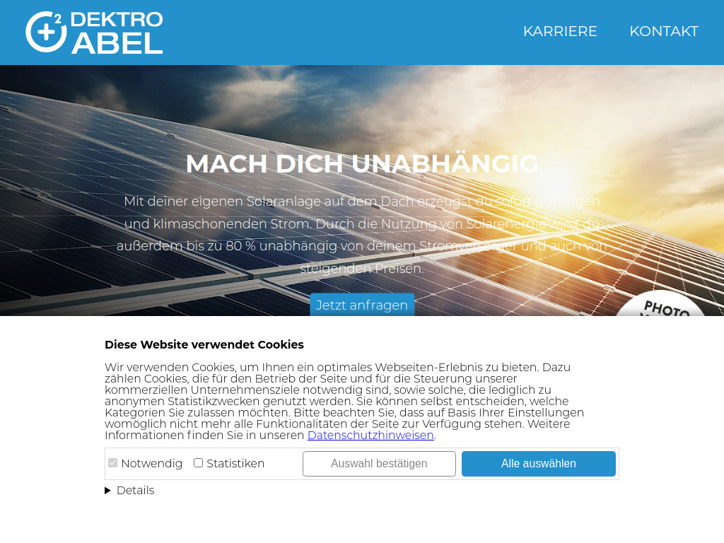 Website von DEKTRO Abel