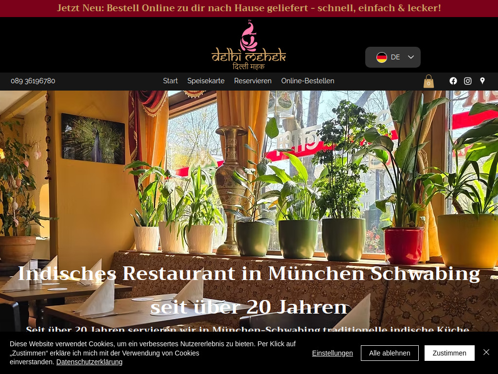 Website von Delhi Mehek in München