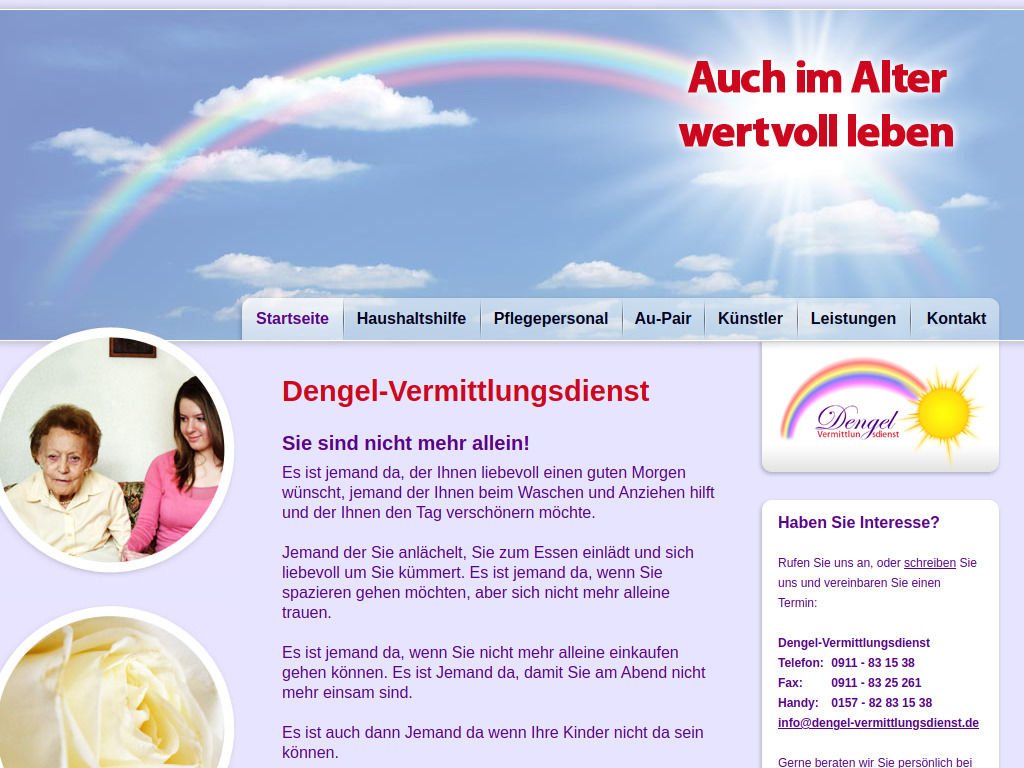 Website von Dengel-Vermittlungsdienst in Nürnberg